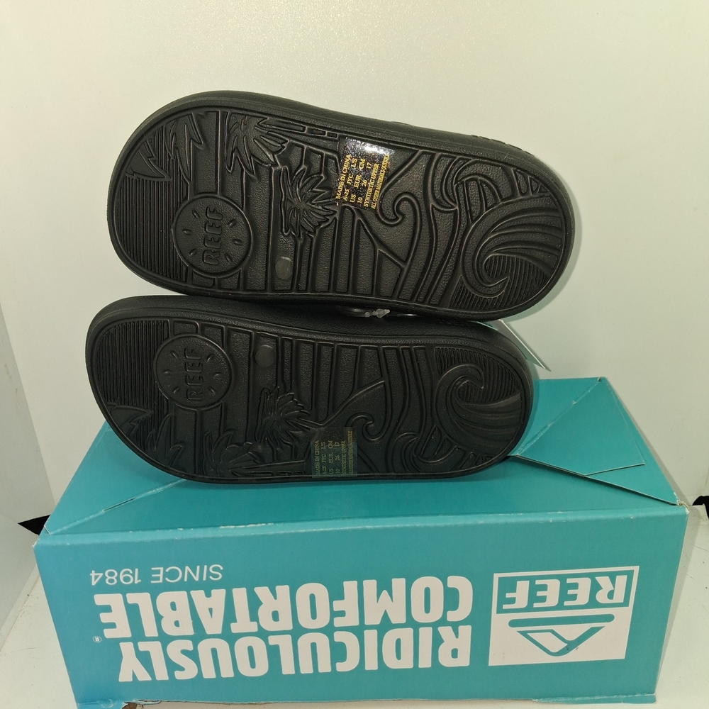 Reef Black Slip-On Comfort Slides with Heel Strap - Picture 7 of 10